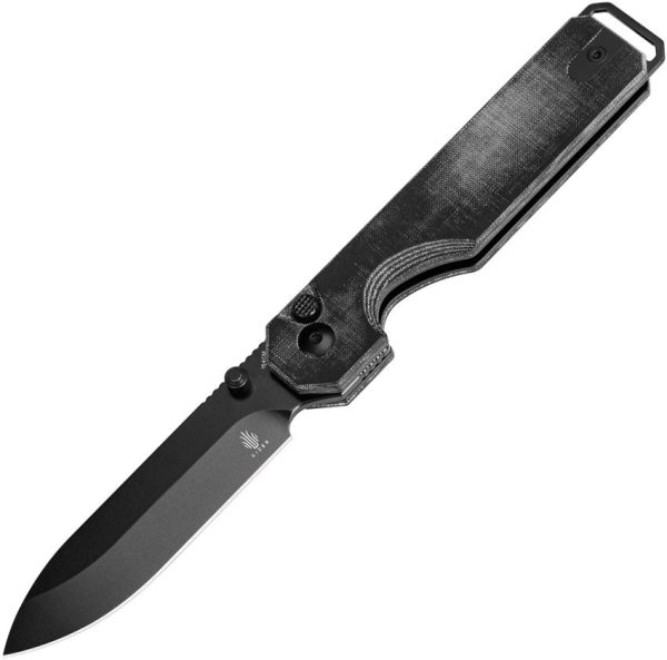 Kizer Cutlery KUH Button Lock - Black Micarta