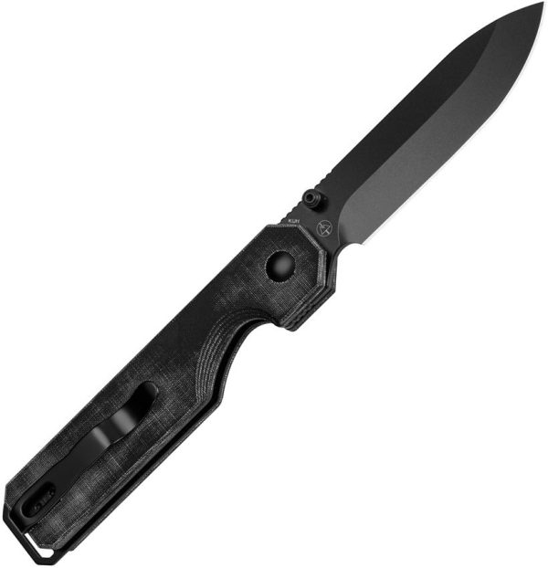 Kizer Cutlery KUH Button Lock - Black Micarta