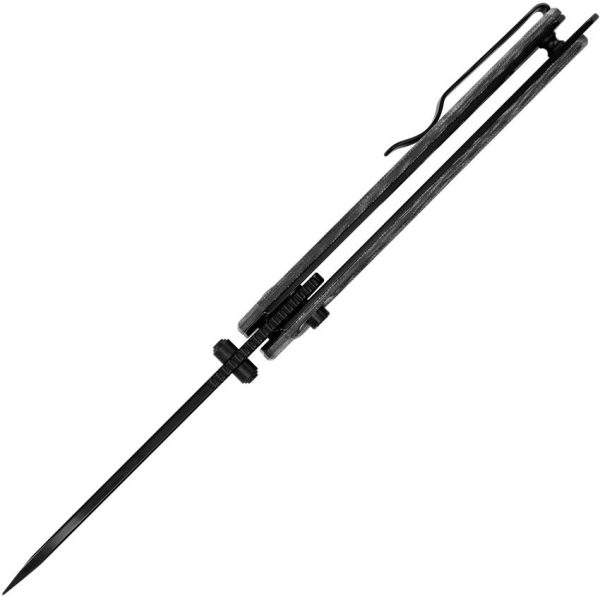 Kizer Cutlery KUH Button Lock - Black Micarta