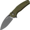 Kizer Mini Grouper Button Lock - OD Green G10 D2
