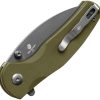 Kizer Mini Grouper Button Lock - OD Green G10 D2