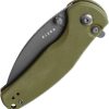 Kizer Mini Grouper Button Lock - OD Green G10 D2