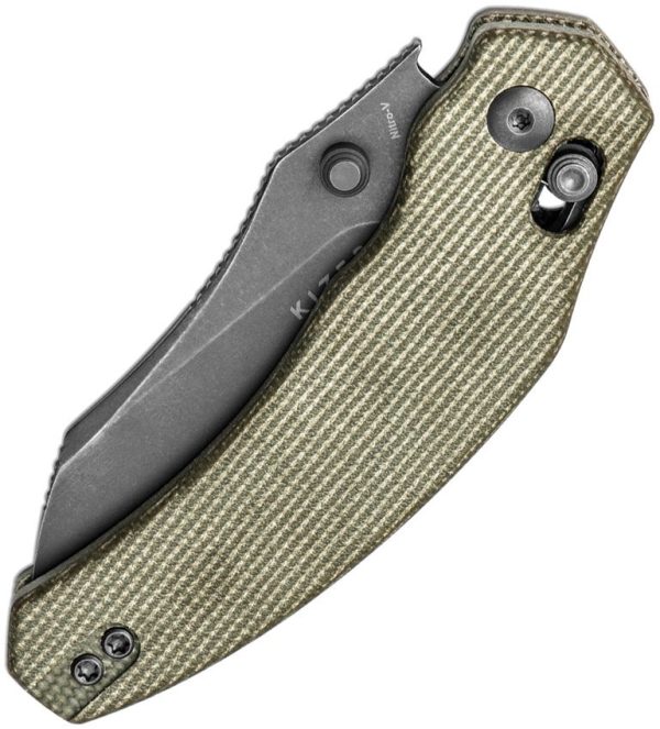 Kizer Bulldog Clutch Lock - Green Micarta Nitro V