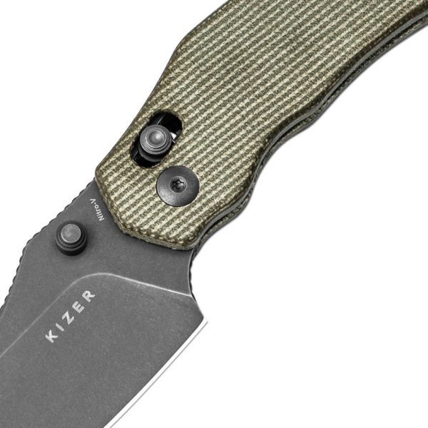 Kizer Bulldog Clutch Lock - Green Micarta Nitro V