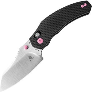 Kizer Bulldog Clutch Lock - Black/Pink 154CM Sheepsfoot