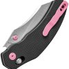 Kizer Bulldog Clutch Lock - Black/Pink 154CM Sheepsfoot