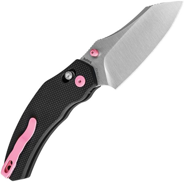 Kizer Bulldog Clutch Lock - Black/Pink 154CM Sheepsfoot
