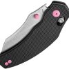 Kizer Bulldog Clutch Lock - Black/Pink 154CM Sheepsfoot