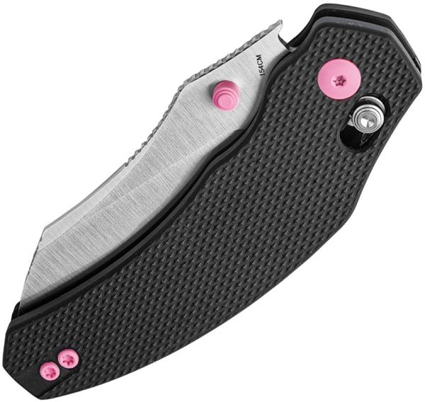 Kizer Bulldog Clutch Lock - Black/Pink 154CM Sheepsfoot