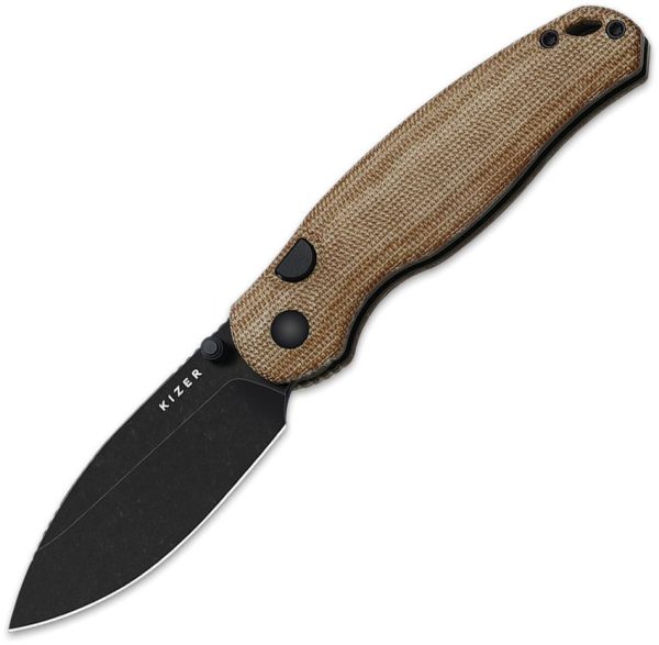 Kizer Cutlery Phoca BD Button Linerlock Brown