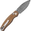 Kizer Phoca CD Clutch Lock - Brown Wood Damascus