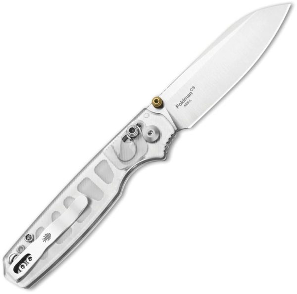 Kizer Pokiman Clutch Lock - Clear Acrylic Sheepsfoot