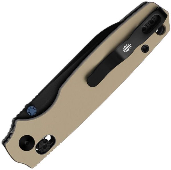 Kizer Pokiman Clutch Lock - Tan Aluminum Sheepsfoot
