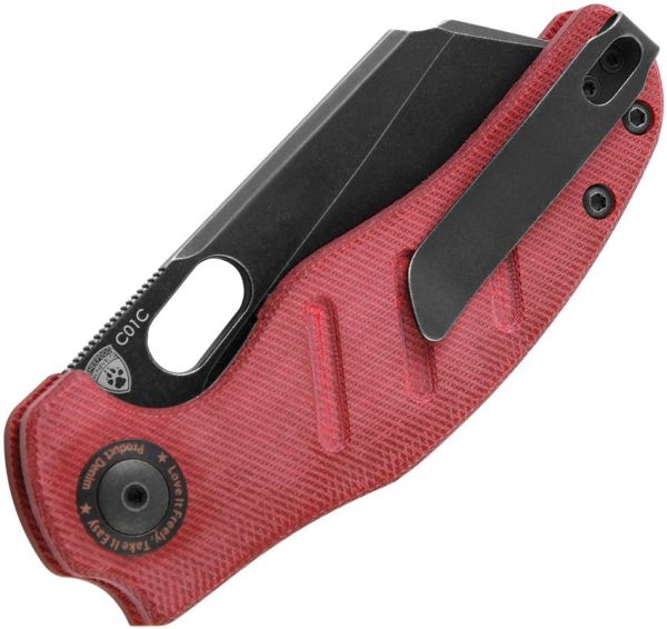 Kizer C01C Sheepdog Linerlock - Red Denim Micarta