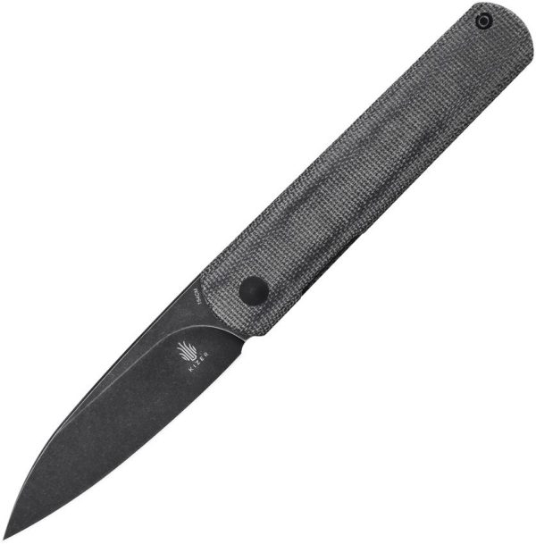 Kizer Fiest XL Linerlock - Black Canvas Micarta