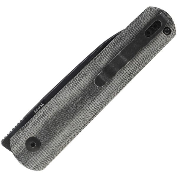 Kizer Fiest XL Linerlock - Black Canvas Micarta