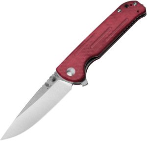 Kizer Justice Linerlock - Red Canvas Micarta