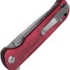 Kizer Justice Linerlock - Red Canvas Micarta