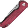 Kizer Justice Linerlock - Red Canvas Micarta