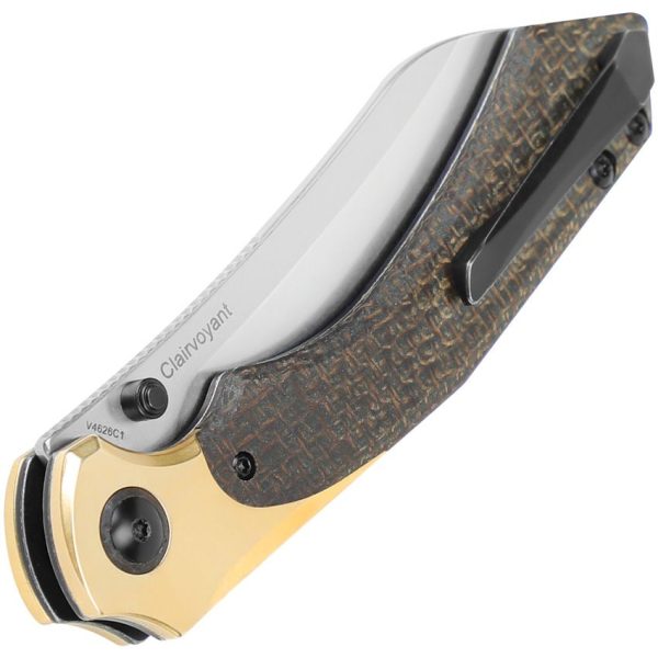Kizer Clairvoyant 154CM Button Lock Brown