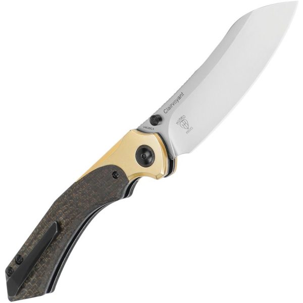 Kizer Clairvoyant 154CM Button Lock Brown