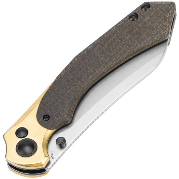Kizer Clairvoyant 154CM Button Lock Brown