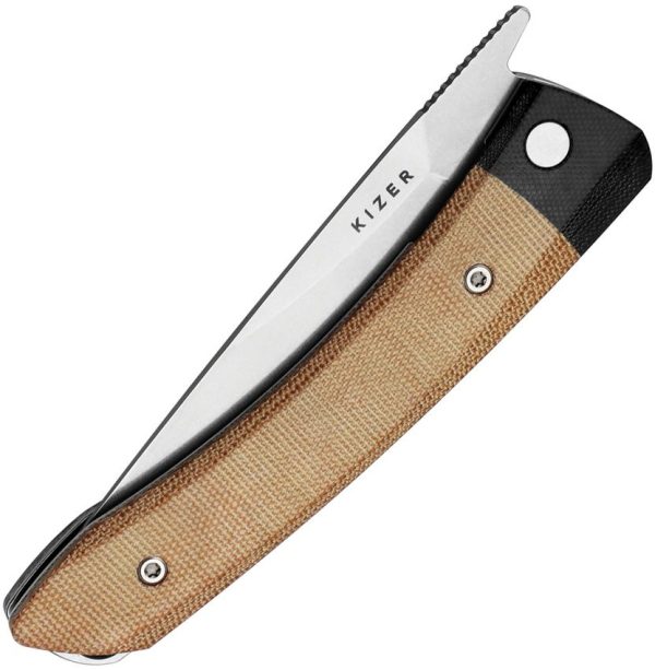 Kizer Momo Linerlock Brown Micarta Nitro V