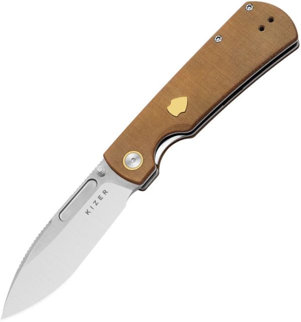 Kizer Retro Linerlock Brown Micarta Nitro V