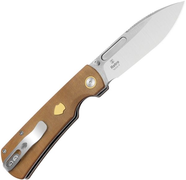 Kizer Retro Linerlock Brown Micarta Nitro V