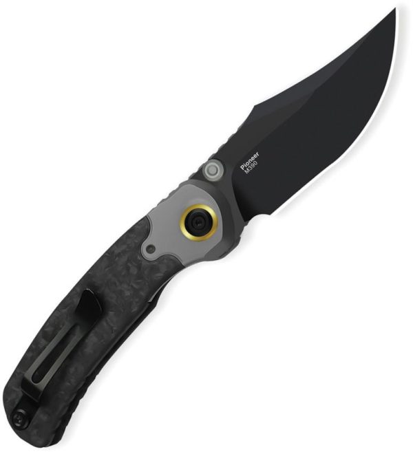 Kizer Pioneer Linerlock M390 Black DLC Titanium