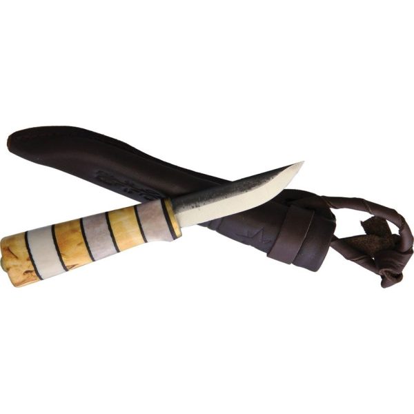 Kellam Tonttu Carbon Steel Fixed Blade - Birch Antler