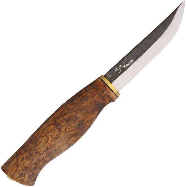 Kellam Puukko Fixed Blade Knife Carbon Steel Curly Birch