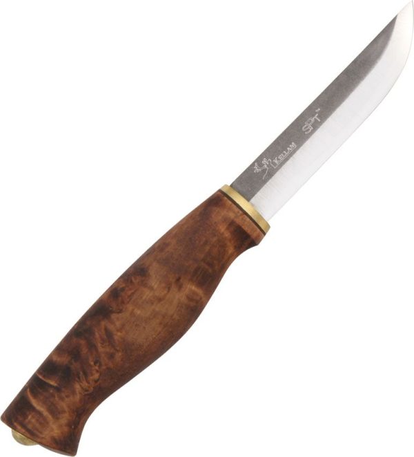 Kellam Wolverine Fixed Blade Knife Carbon Steel Curly Birch