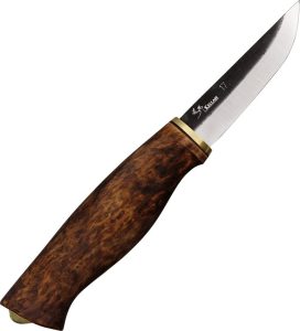 Kellam Hawk Fixed Blade Knife 3" Carbon Steel Curly Birch