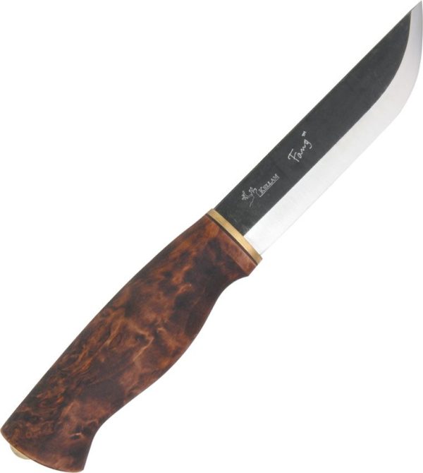 Kellam Fang Fixed Blade Knife Carbon Steel Curly Birch