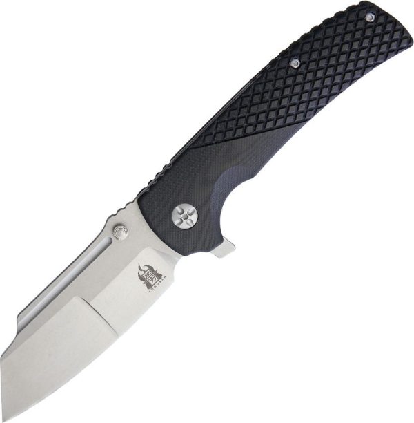 Komoran Linerlock Black G10 - Stonewash Blade