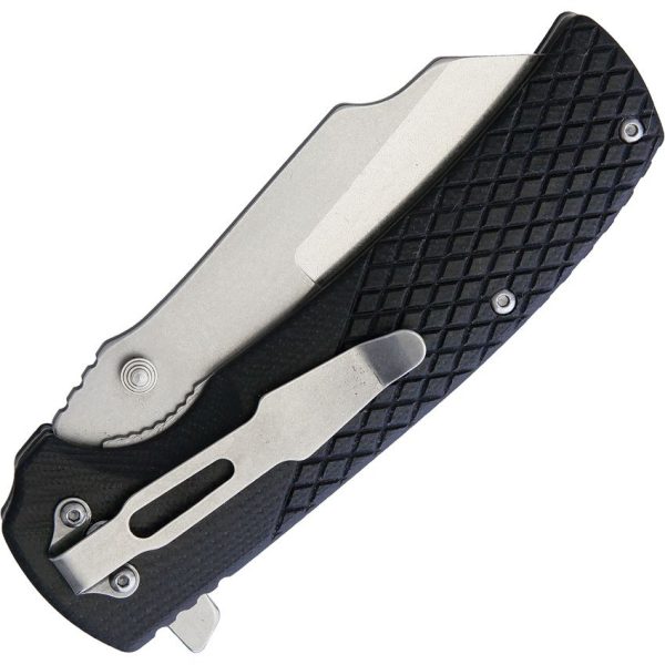 Komoran Linerlock Black G10 - Stonewash Blade