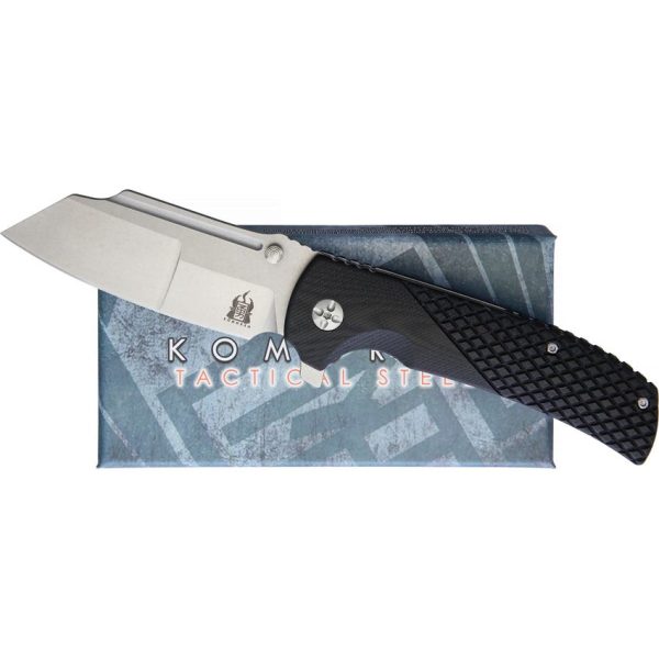 Komoran Linerlock Black G10 - Stonewash Blade
