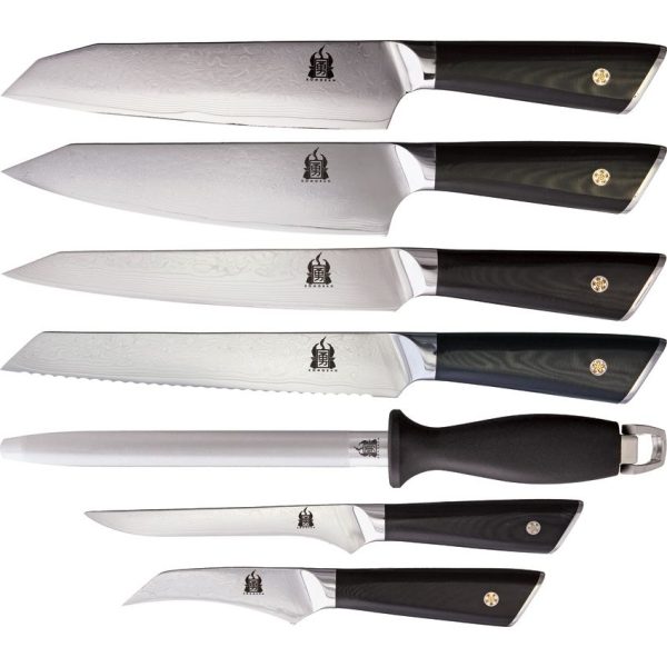 Komoran Damascus Block Set 7-Piece Kitchen