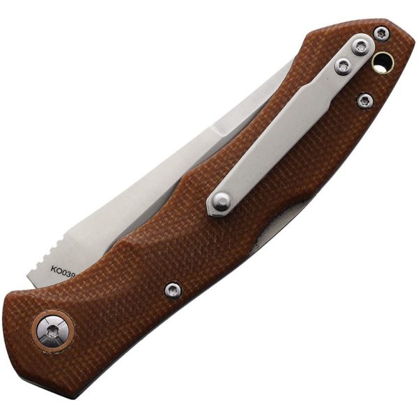 Komoran Lockback Brown Micarta Folding Knife