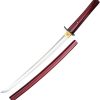 Komoran Wakizashi 20 Satin Stainless Blade - Red Wood