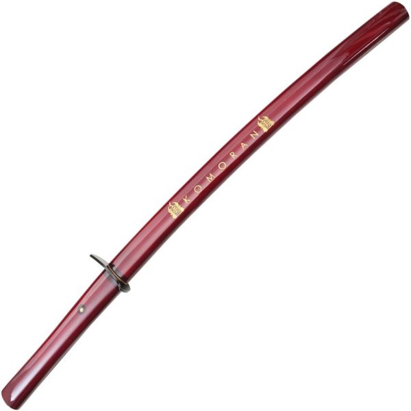 Komoran Wakizashi 20 Satin Stainless Blade - Red Wood