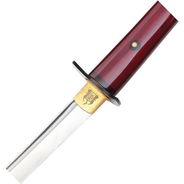 Komoran Wakizashi 20 Satin Stainless Blade - Red Wood
