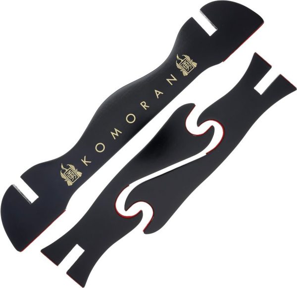 Komoran Two Sword Stand Black Wood - Dual Display