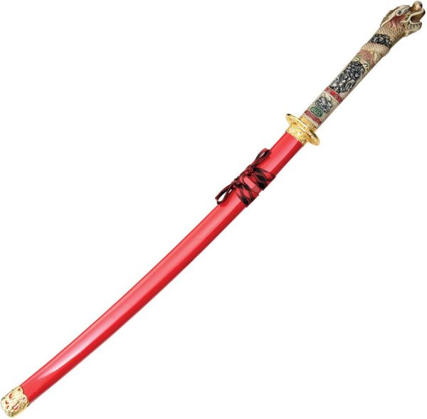 Komoran Red Dragon Katana 27.5" Stainless Blade Fixed Sword