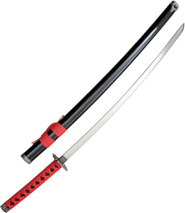 Komoran Cherry Blossom Katana 27in Stainless - Dragon Tsuba