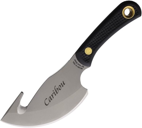 Knives Of Alaska Caribou Guthook Black D2 Fixed Blade Knife
