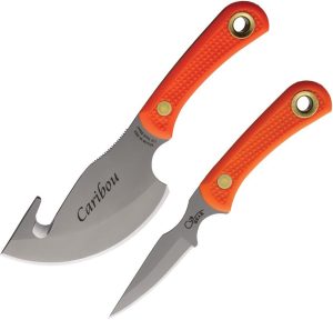 KOA00016FG.jpg Knives of Alaska Caribou Combo D2 Fixed Blade Orange SureGrip