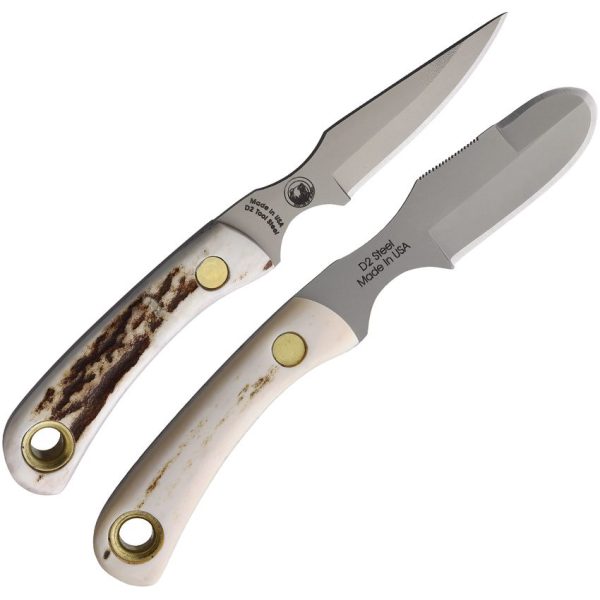 Knives of Alaska Muskrat/Cub Combo D2 Stag Bone Fixed Blade