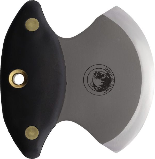 Knives Of Alaska Magnum Ulu Fixed Blade D2 Steel Black Handle